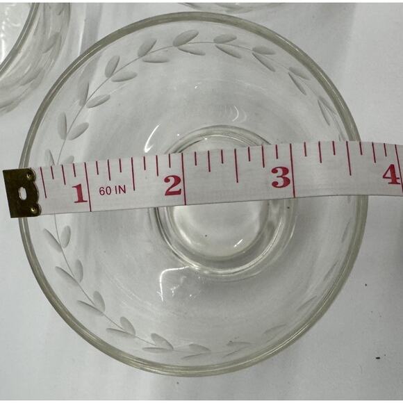 Anchor Hocking Etched Bowls Laurel VTG Footed Dessert Custard Ice Cream Pudding - Picture 5 of 5